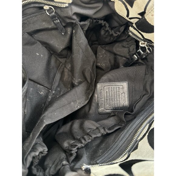 DAMAGED/ WORN COACH XL Tote / Diaper Bag /Signature C'S/ F13803/ Black - Picture 11 of 11